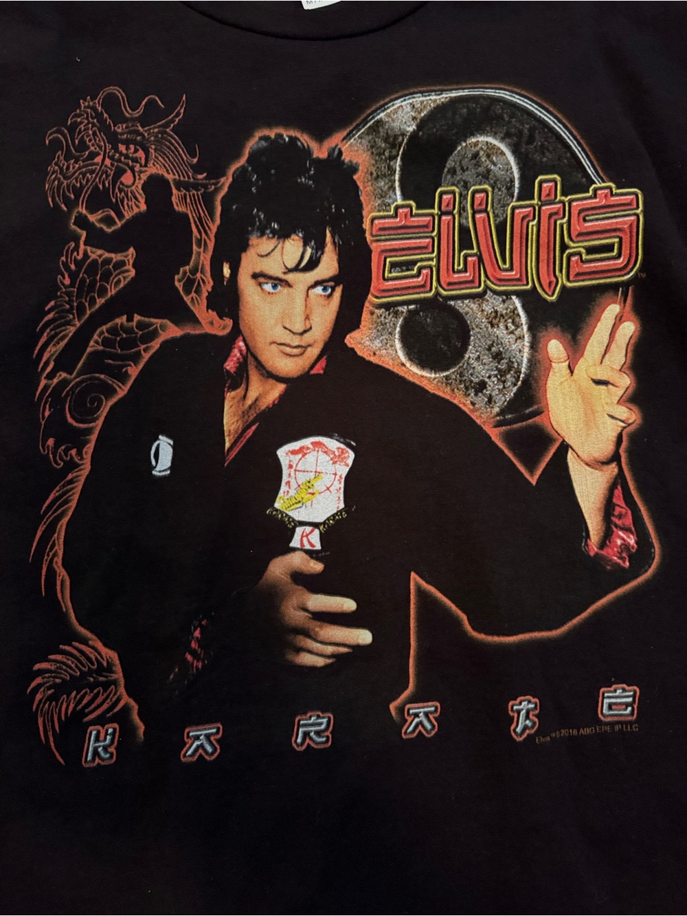 Elvis Presley Karate Unisex T-Shirt Medium Black Tee Short Sleeve The King